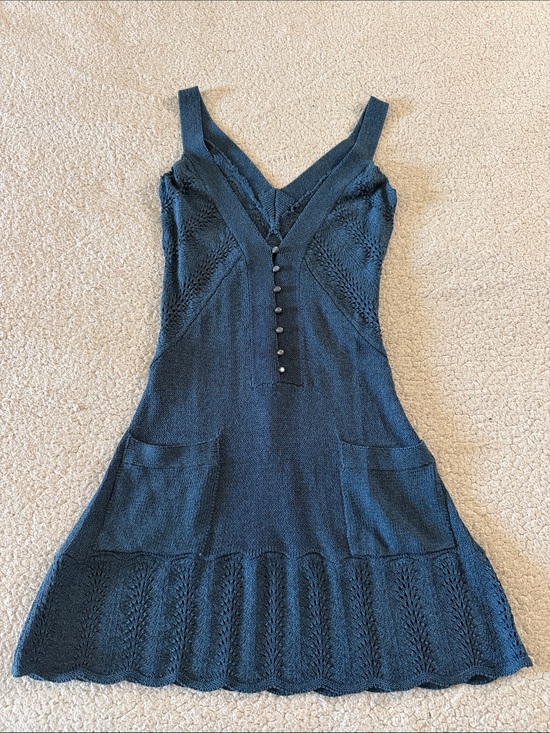 Deb & Dan Dresses & Skirts - Deb & Dan Sleeveless Knit Midi Dress in Dark Teal with Button Front Small